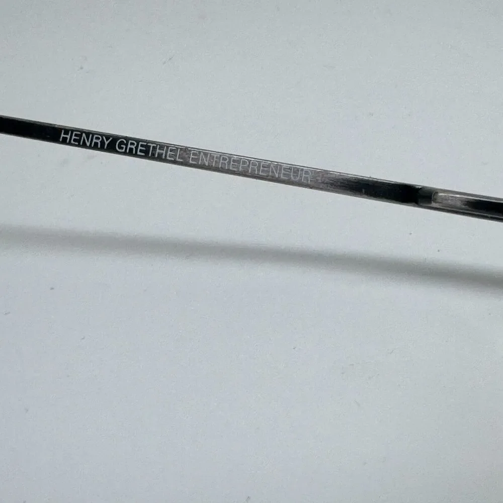 Vintage Henry Grethel Gentlemen Black Gray Metal Oval Frames Only‎ H14496
